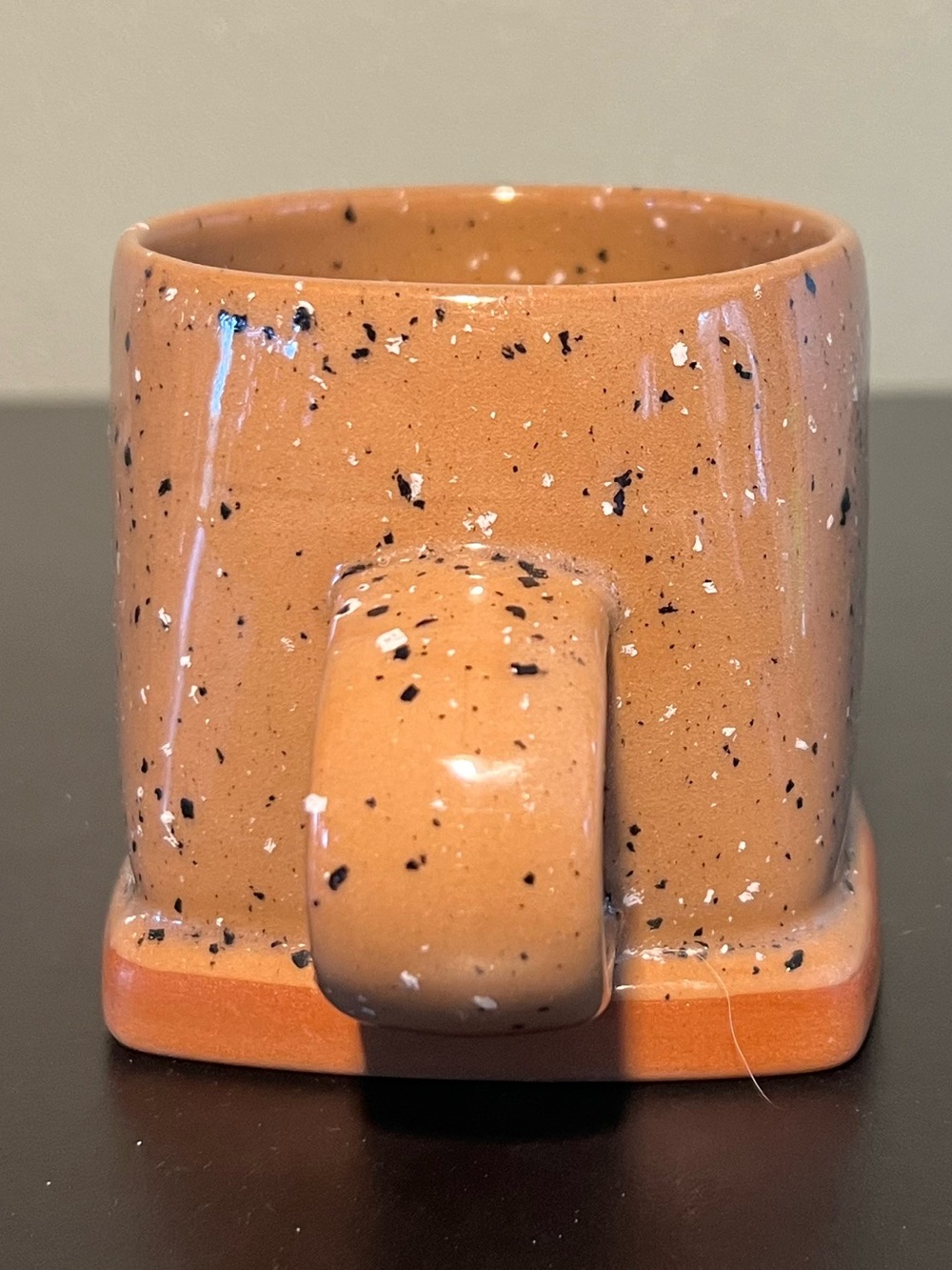 Handcrafted Hand Thrown Studio Art Pottery Square-Bottomed Speckled Cup Mug - Picture 5 of 13